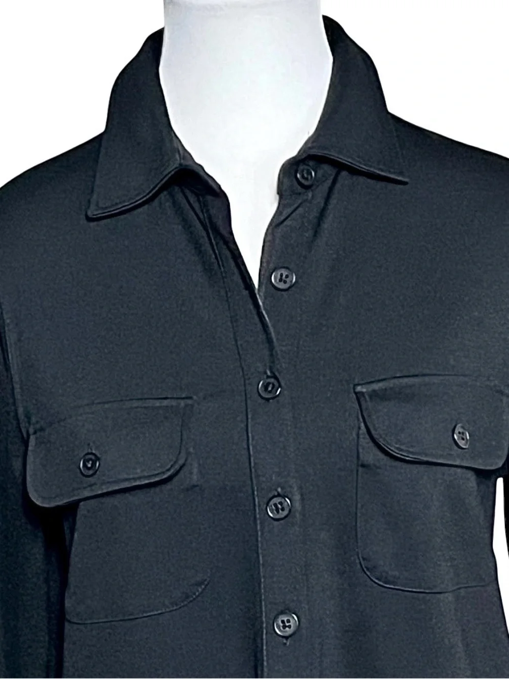 Lauren Ralph Lauren Black Long Sleeve Button Front Shirt Dress Size Small